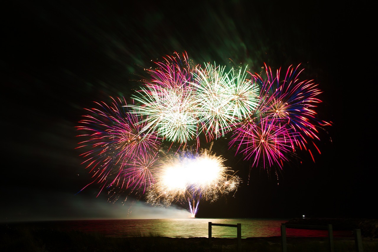Firework show on Anna Maria Island for July Fourth 