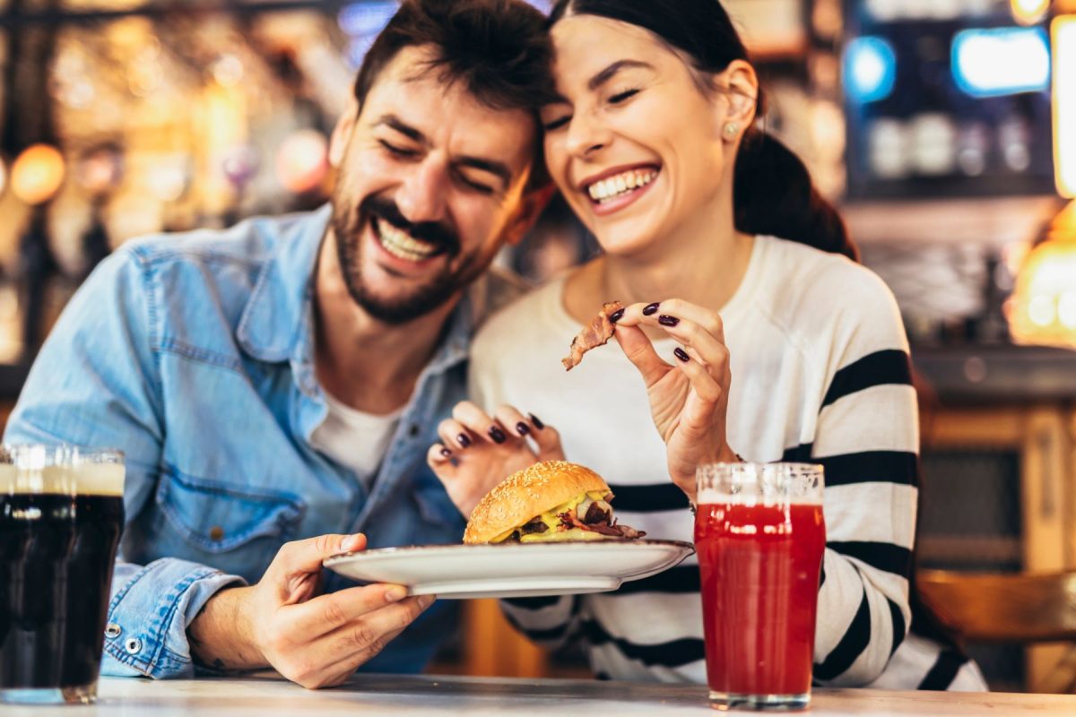 Couple at restaurant