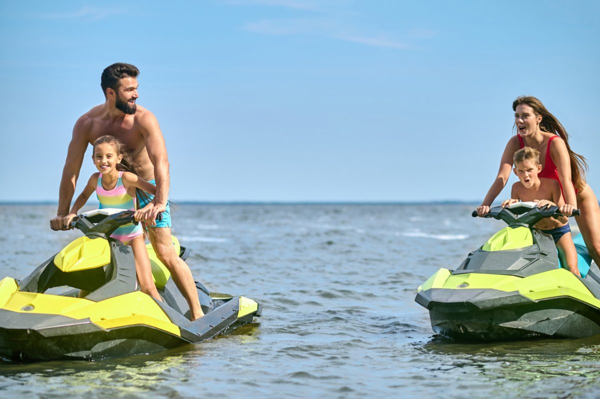 family having fun on anna maria island jet ski rentals